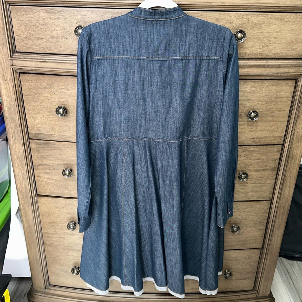 Uncle Frank Women's Long Sleeve A-Line Chambray Dress Small - Picture 3 of 6